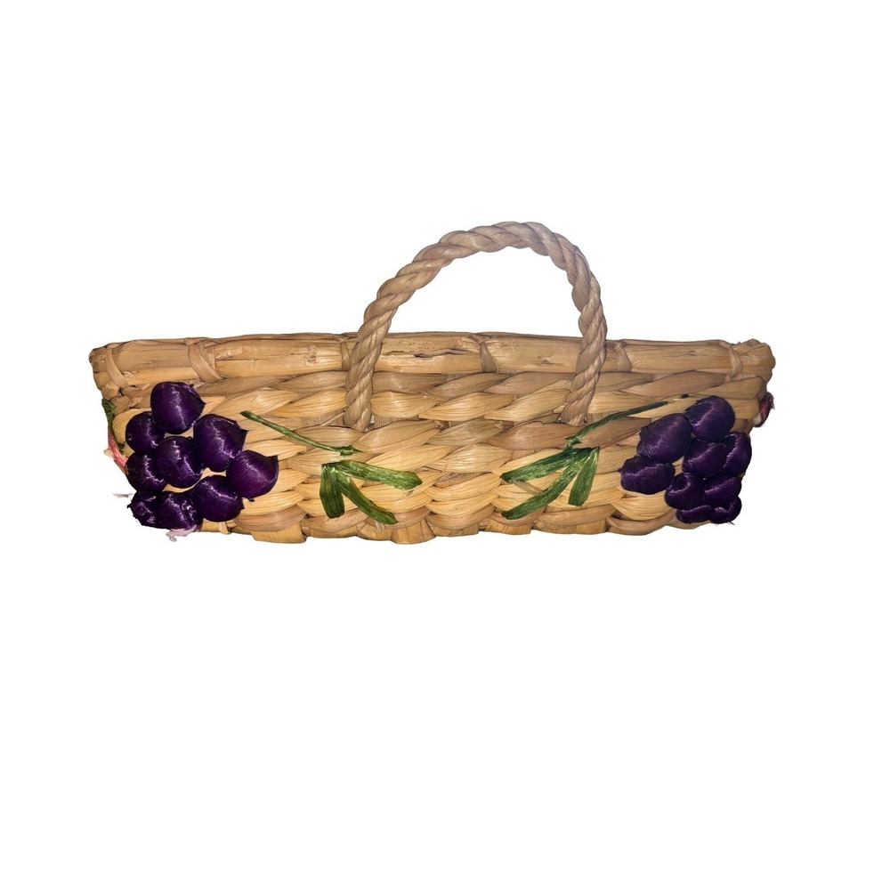 Pyrex Casserole Wicker Raffia Lined Basket Fruit Vegetables Cottage Core Vtg - Picture 2 of 8